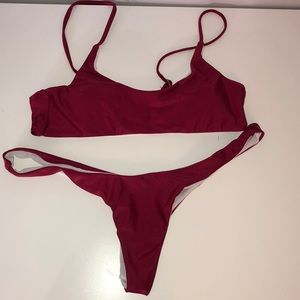 Burgundy bikini